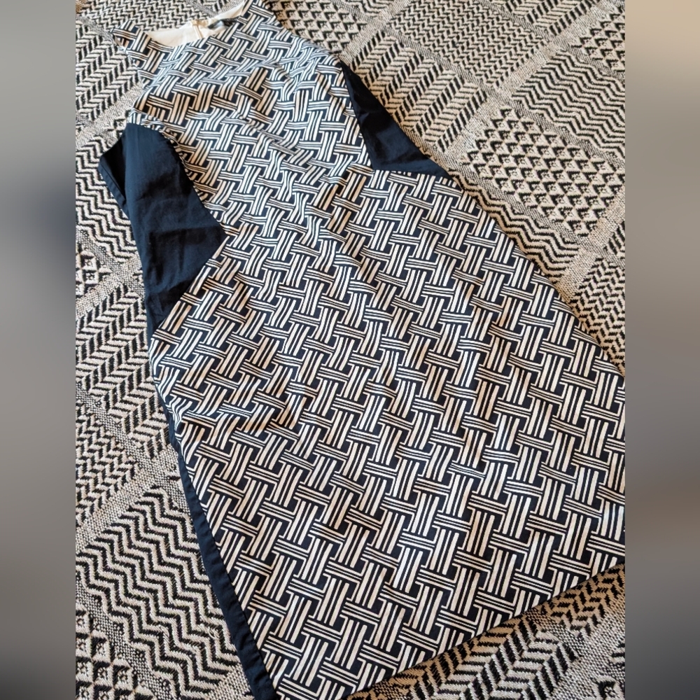 Banana Republic Black and White Midi Dress